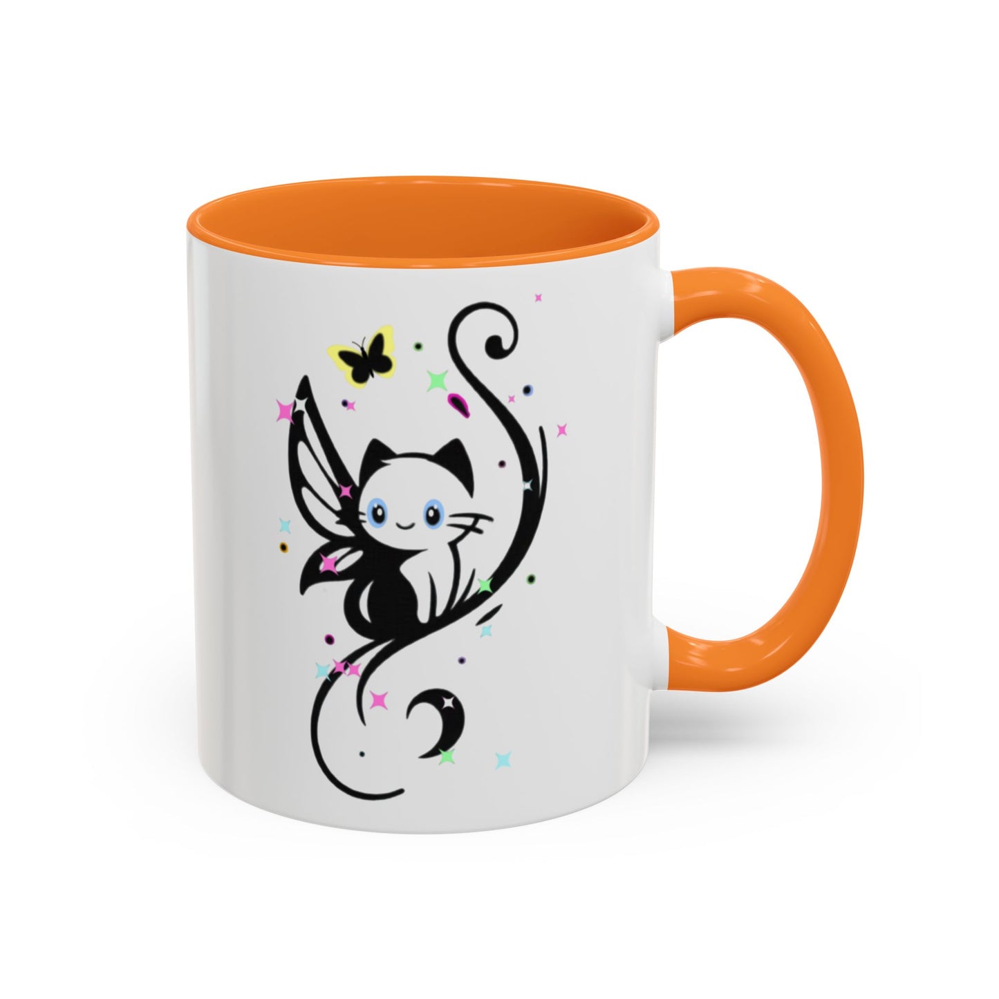 Magical Cat Fairy Mug - Colorful 11oz & 15oz Coffee Cup for Cat Lovers