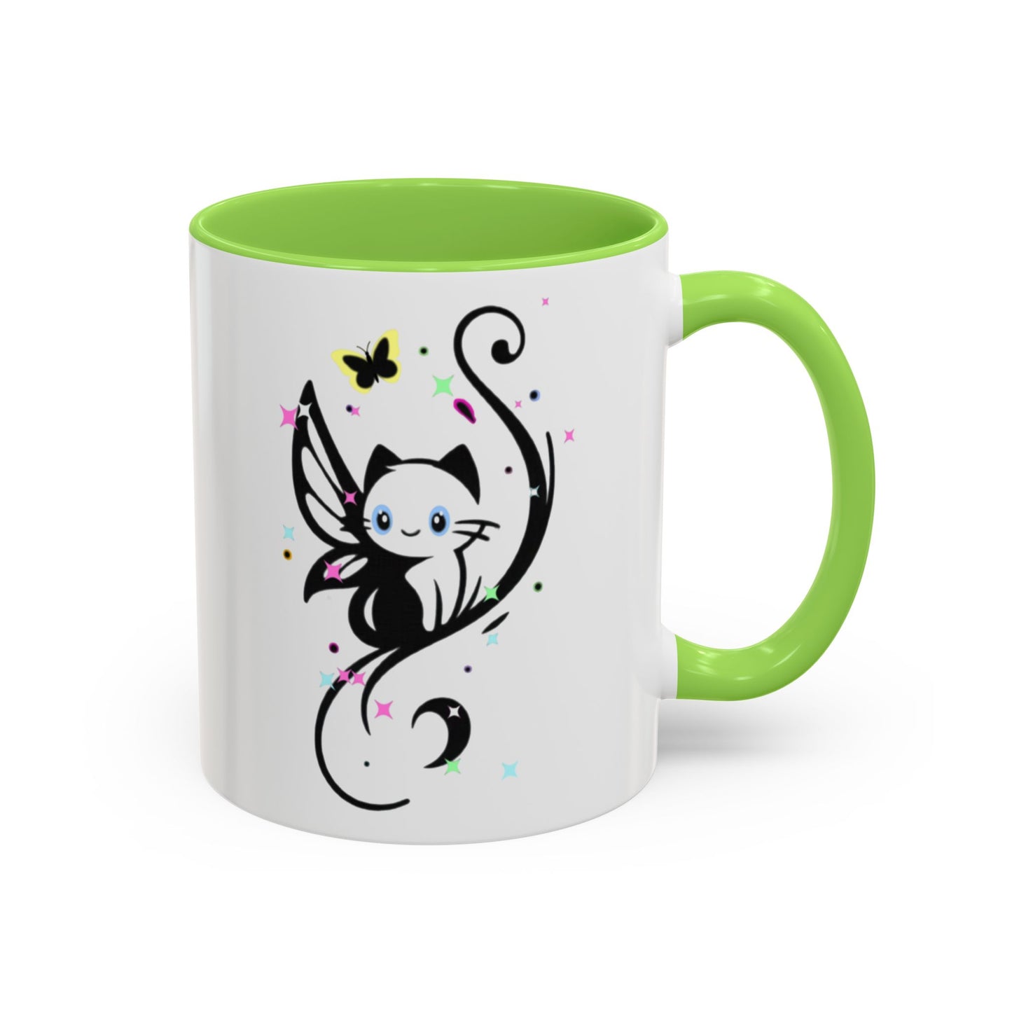 Magical Cat Fairy Mug - Colorful 11oz & 15oz Coffee Cup for Cat Lovers
