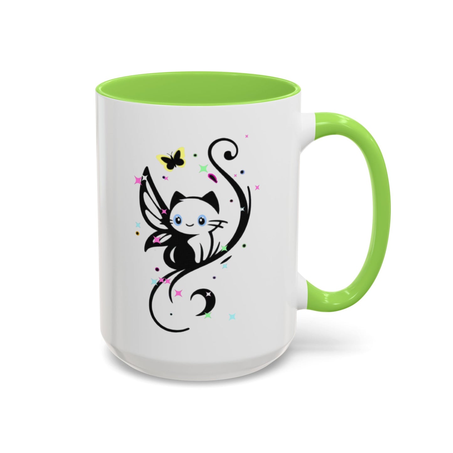 Magical Cat Fairy Mug - Colorful 11oz & 15oz Coffee Cup for Cat Lovers