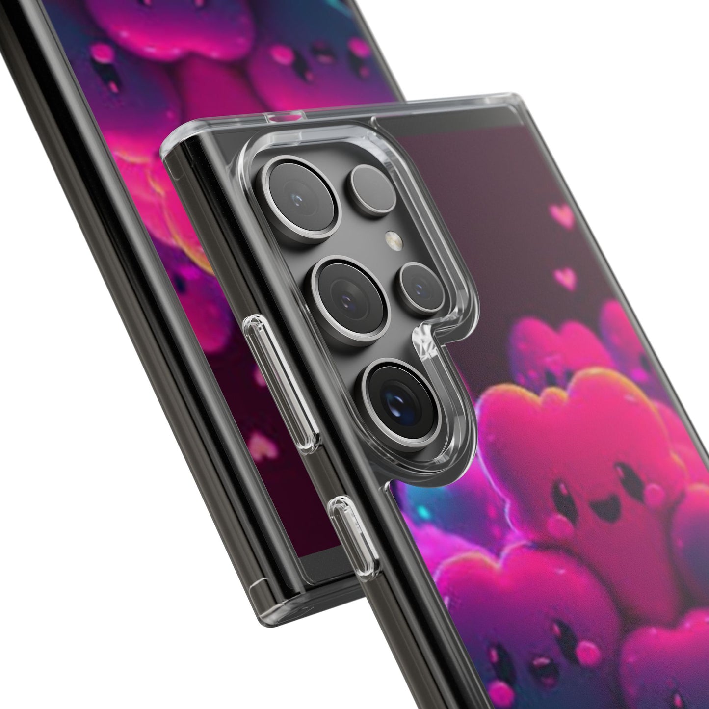 Cute Heart Design Clear Phone Case - Adorable Pink Kawaii Style