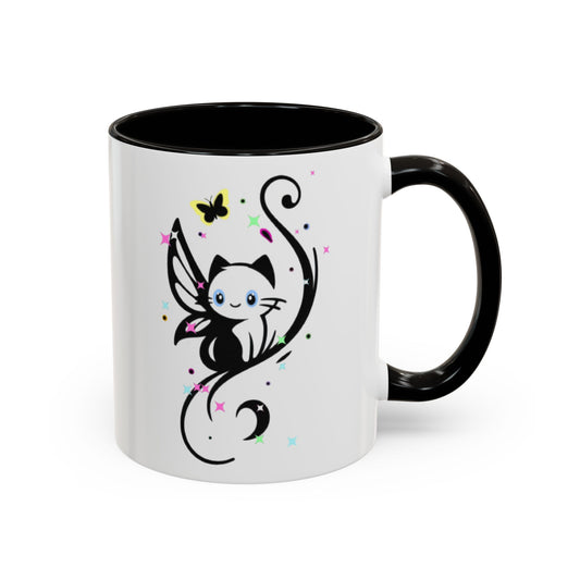 Magical Cat Fairy Mug - Colorful 11oz & 15oz Coffee Cup for Cat Lovers