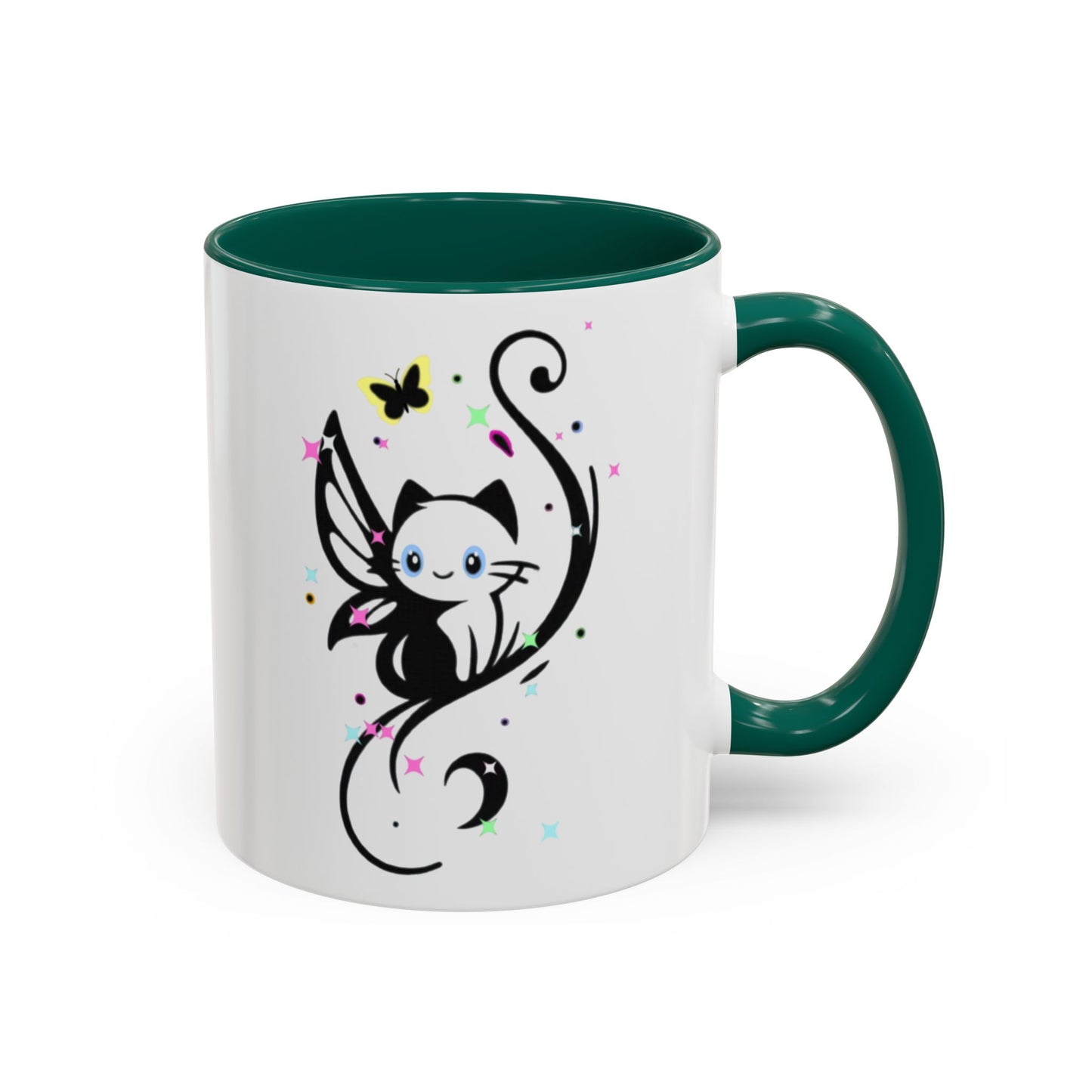 Magical Cat Fairy Mug - Colorful 11oz & 15oz Coffee Cup for Cat Lovers