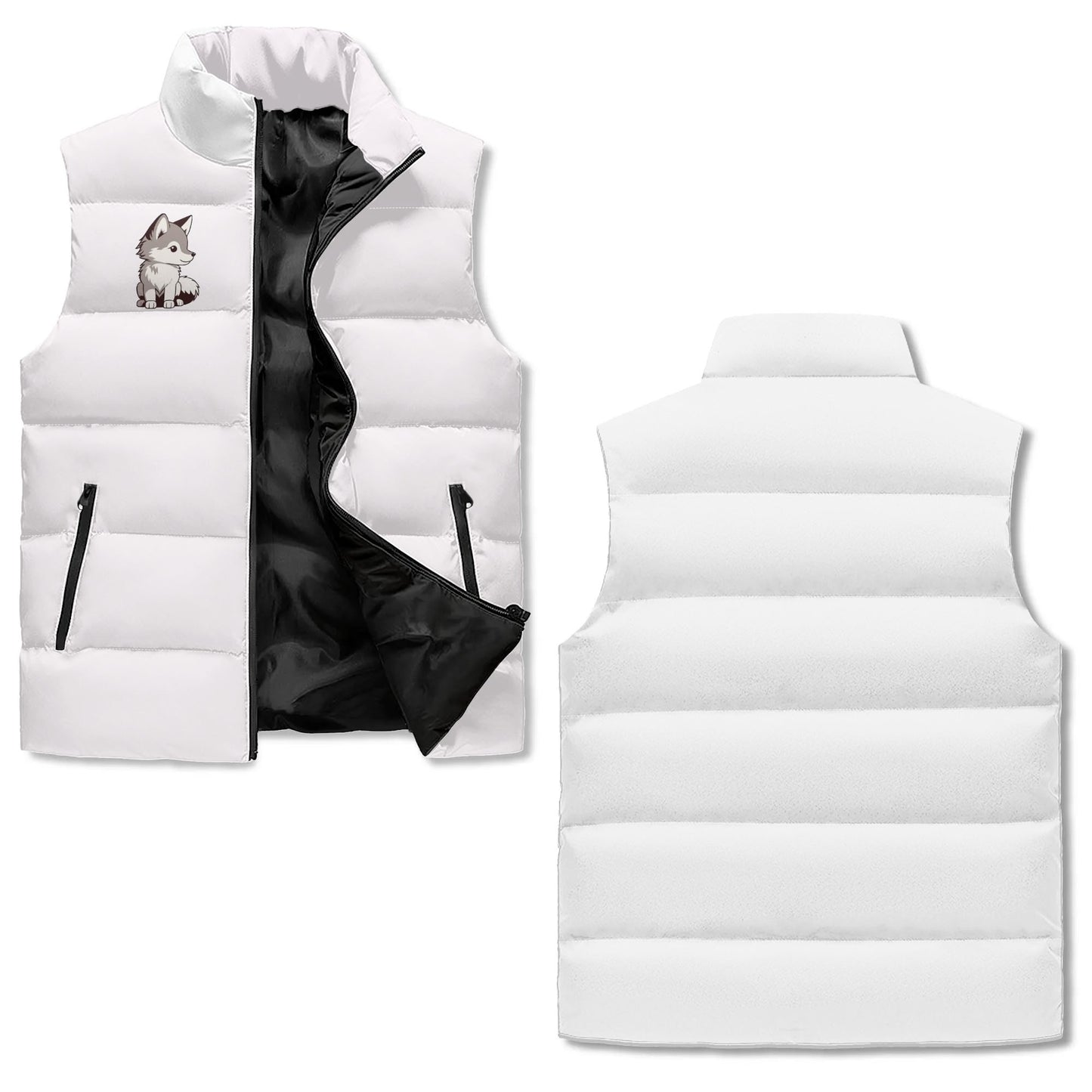 Unisex Lightweight All Over Printing Stand Collar Zip Up Puffer Vest