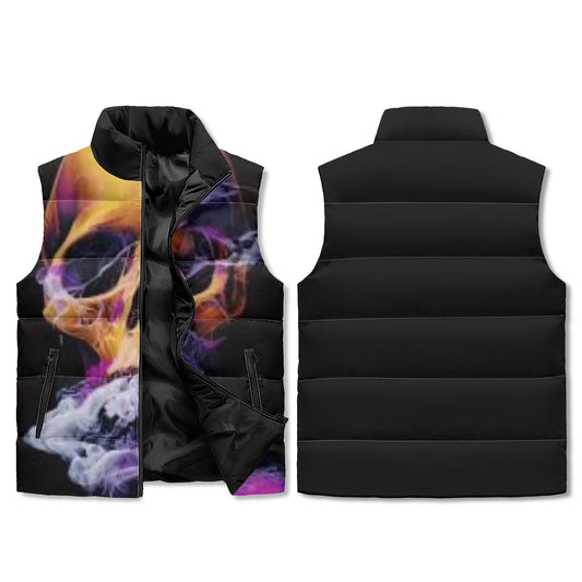 Unisex Lightweight All Over Printing Stand Collar Zip Up Puffer Vest