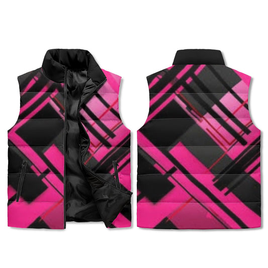 Unisex Lightweight All Over Printing Stand Collar Zip Up Puffer Vest