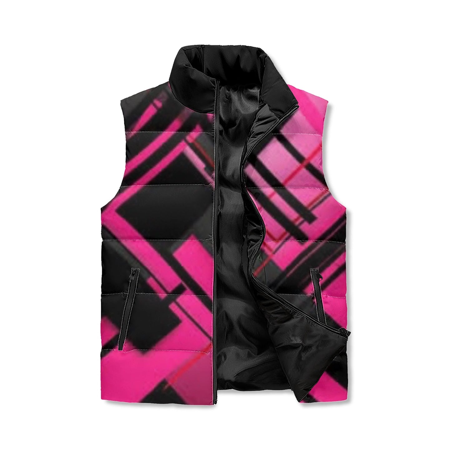 Unisex Lightweight All Over Printing Stand Collar Zip Up Puffer Vest