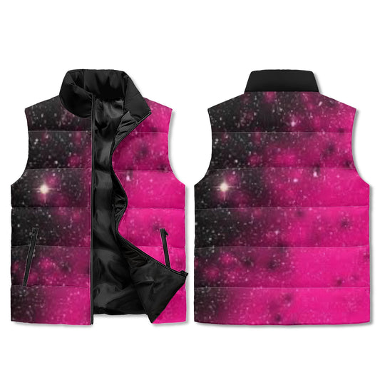 Unisex Lightweight All Over Printing Stand Collar Zip Up Puffer Vest