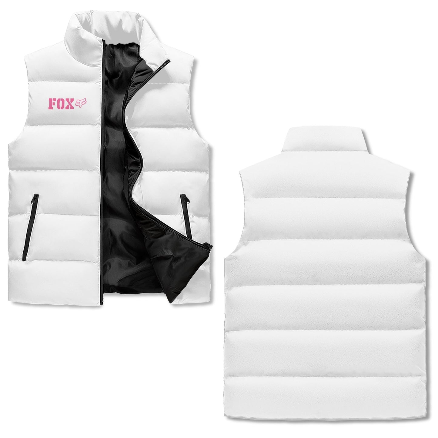 Unisex Lightweight All Over Printing Stand Collar Zip Up Puffer Vest
