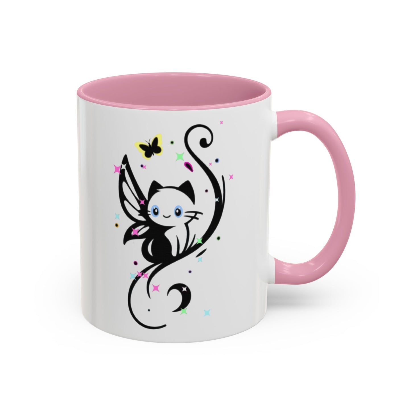 Magical Cat Fairy Mug - Colorful 11oz & 15oz Coffee Cup for Cat Lovers