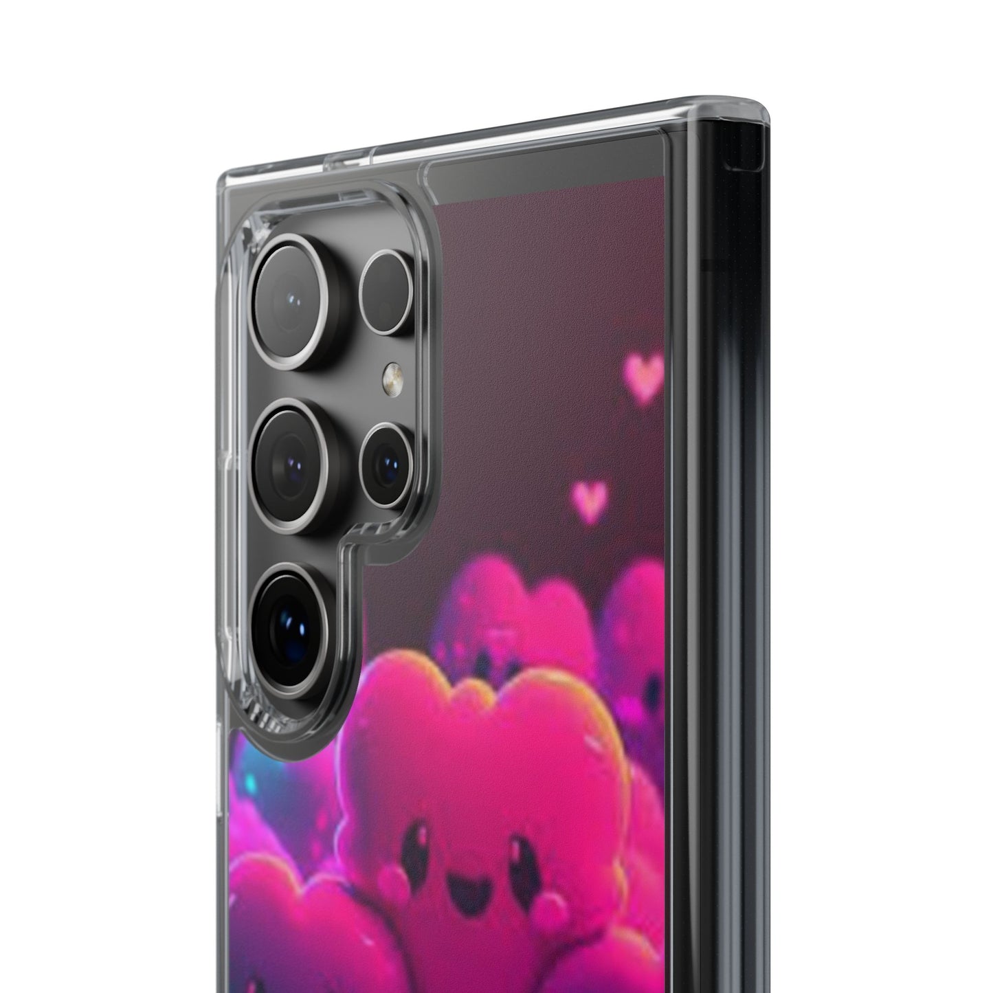 Cute Heart Design Clear Phone Case - Adorable Pink Kawaii Style