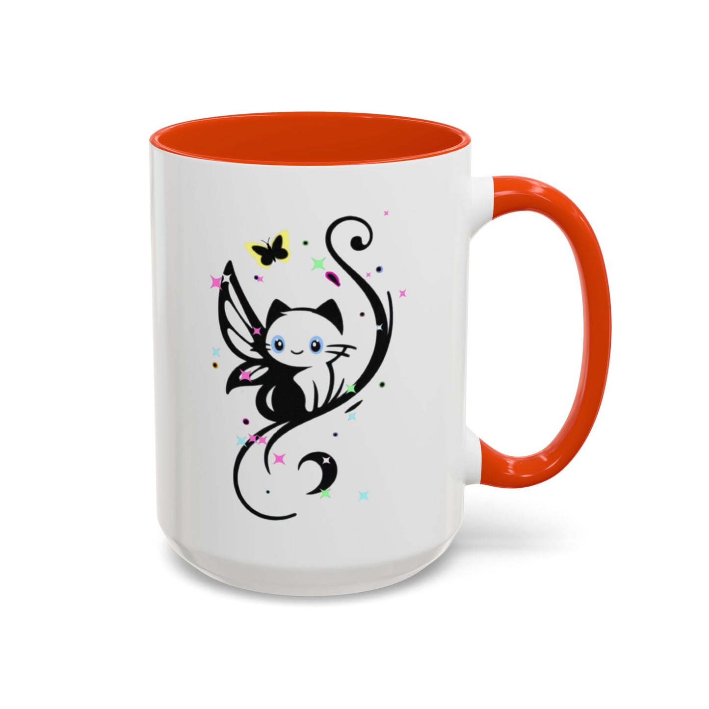 Magical Cat Fairy Mug - Colorful 11oz & 15oz Coffee Cup for Cat Lovers