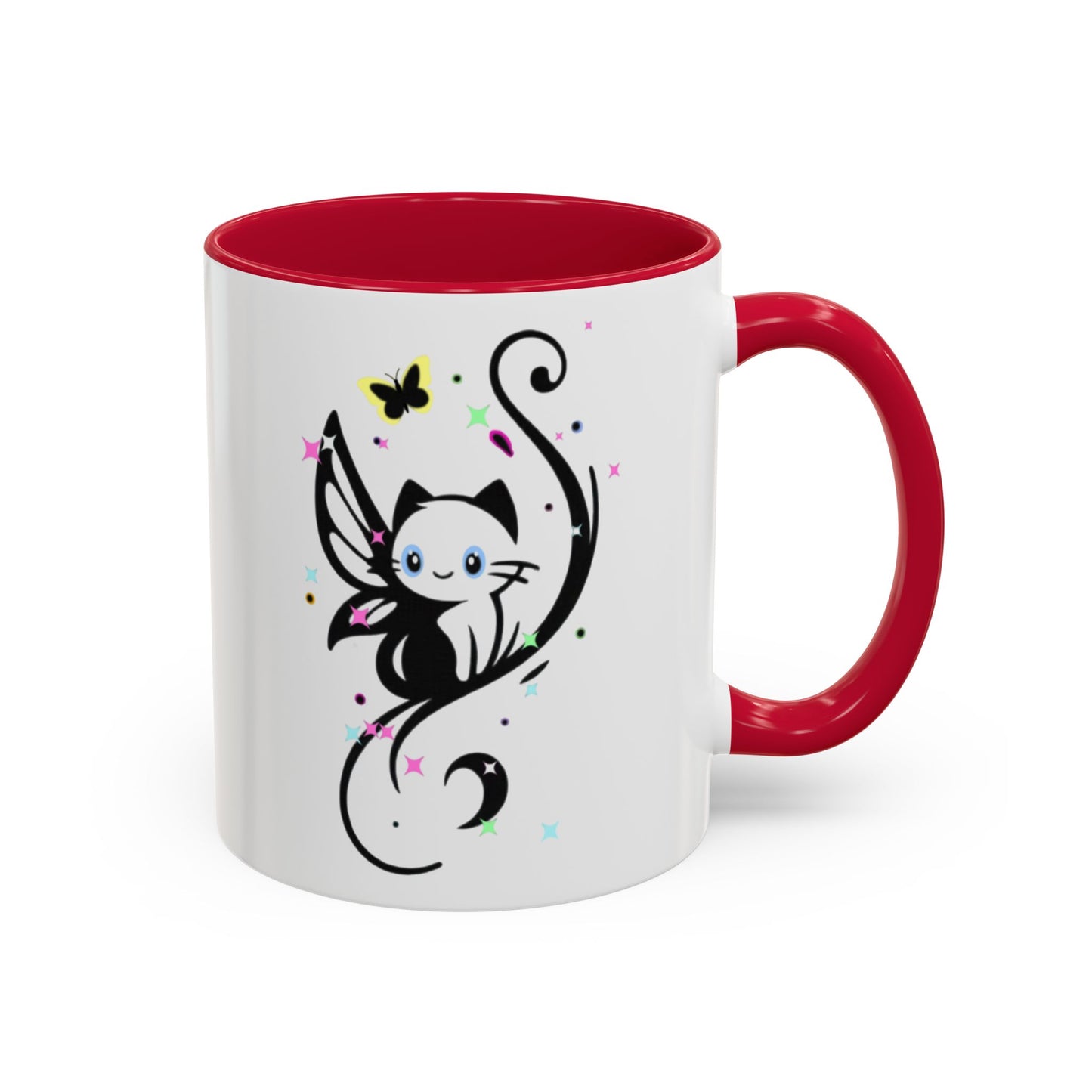 Magical Cat Fairy Mug - Colorful 11oz & 15oz Coffee Cup for Cat Lovers