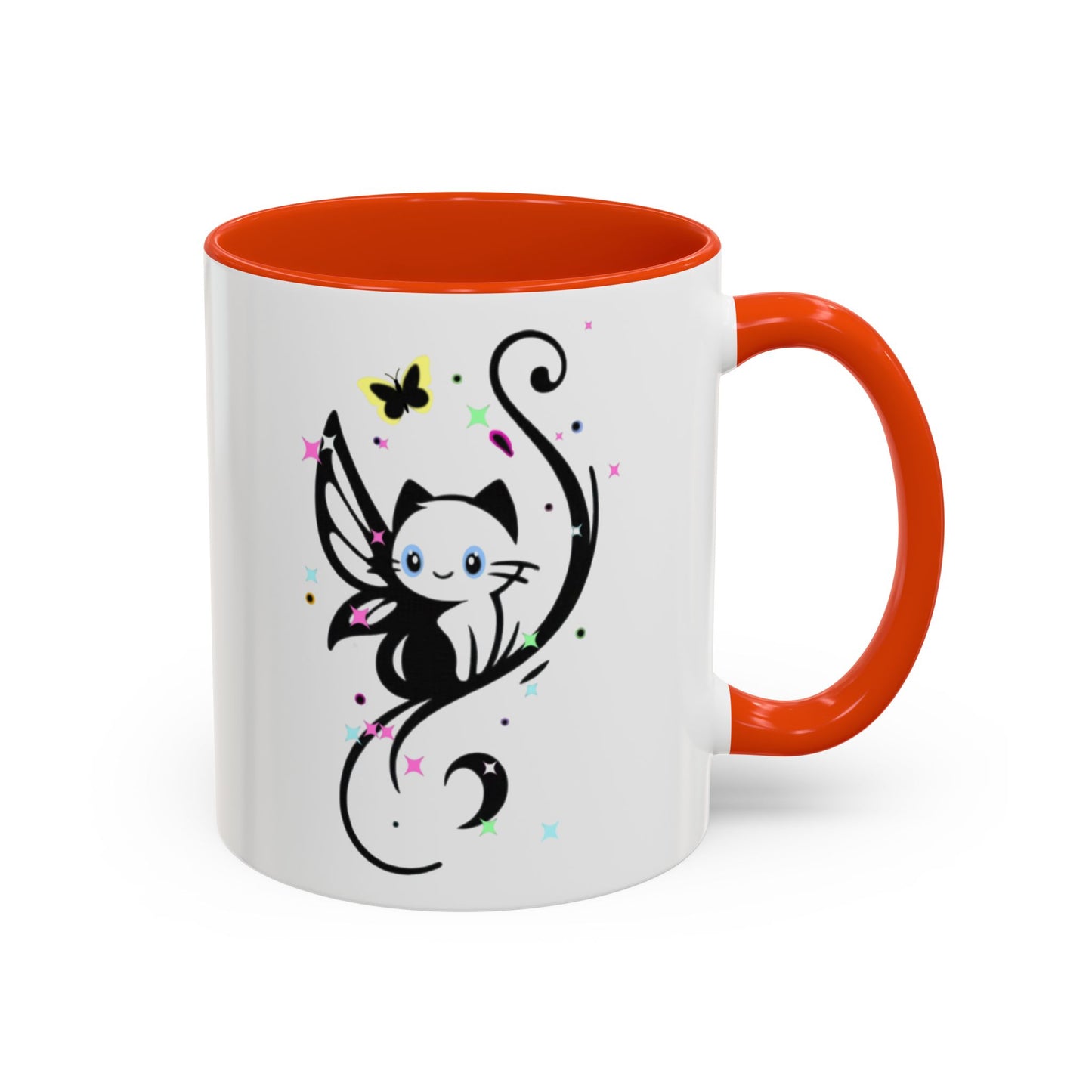 Magical Cat Fairy Mug - Colorful 11oz & 15oz Coffee Cup for Cat Lovers