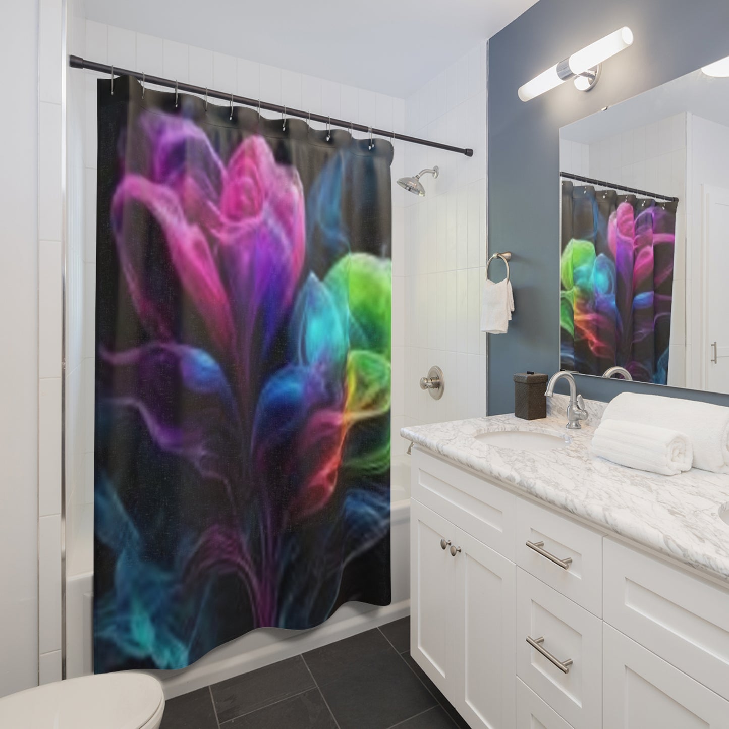 Artistic Floral Shower Curtain - Colorful Abstract Design for Modern Bathrooms