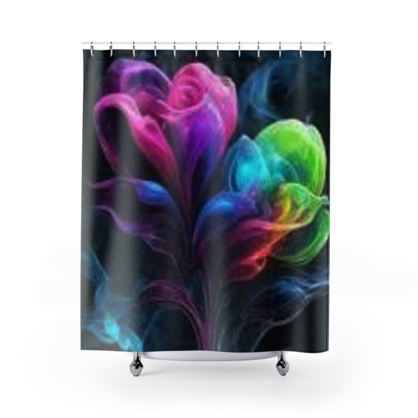Artistic Floral Shower Curtain - Colorful Abstract Design for Modern Bathrooms