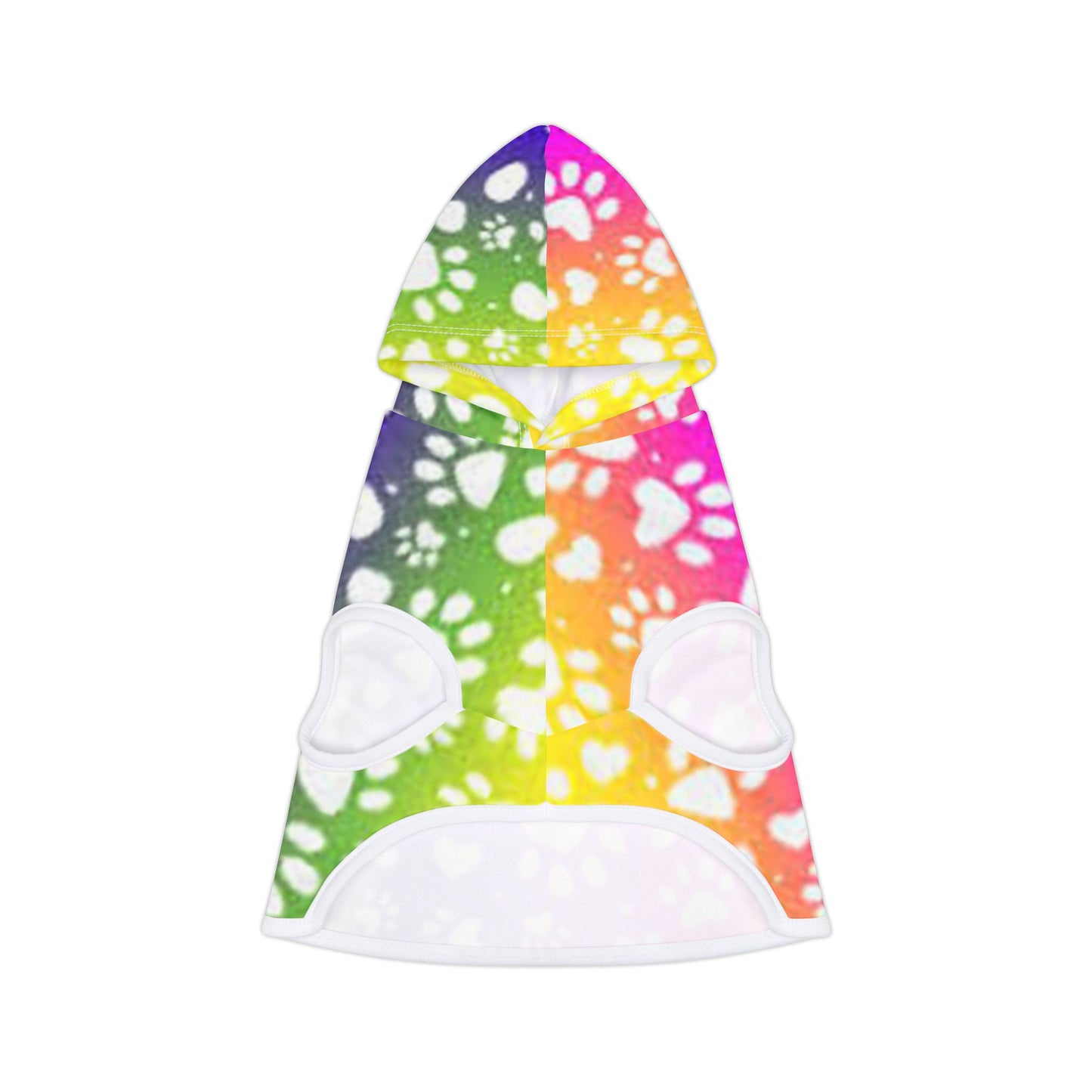 Rainbow Paw Print Pet Hoodie - Colorful Dog Sweater for Stylish Pets